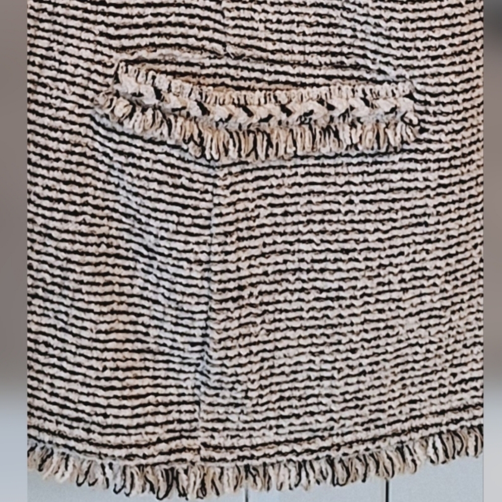 Chico's fringed tweed cardigan/jacket - Picture 3 of 8